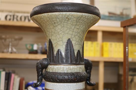 A large 19th century Chinese crackle glaze vase height 60cm